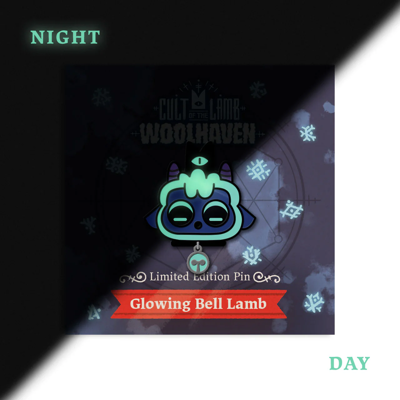 Cult of the Lamb Glowing Bell Enamel Pin - Image 3